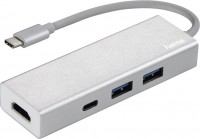 Купить картридер / USB-хаб Hama USB-3.1 Type-C Hub 1:3 Aluminium: цена от 858 грн.