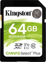 Купити карта пам'яті Kingston SD Canvas Select Plus (SDHC Canvas Select Plus 64Gb) за ціною від 262 грн.