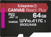Купить карта памяти Kingston microSDXC Canvas React Plus (64Gb) по цене от 307 грн.