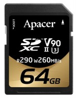 Купить карта памяти Apacer SDXC UHS-II U3 V90 Class 10 по цене от 1498 грн.