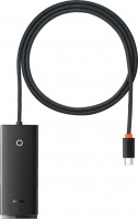 Купить кардридер / USB-хаб BASEUS Lite Series 4-in-1 USB-C to 4xUSB-A/USB-C 2m: цена от 404 грн.